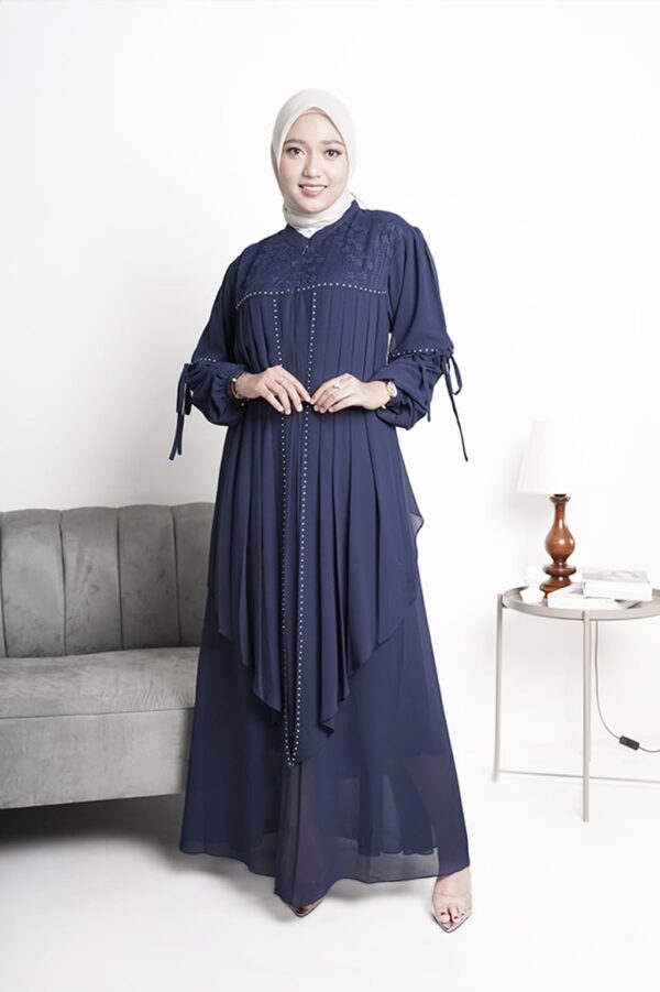 Gamis Muslimah Ceruty Brookat Layali - Gambar 4