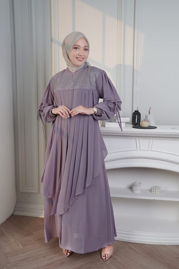 Gamis Muslimah Ceruty Brookat Layali - Gambar 6