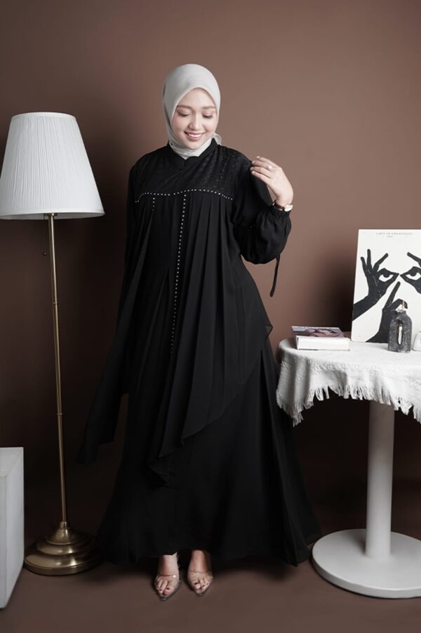 Gamis Muslimah Ceruty Brookat Layali - Gambar 7