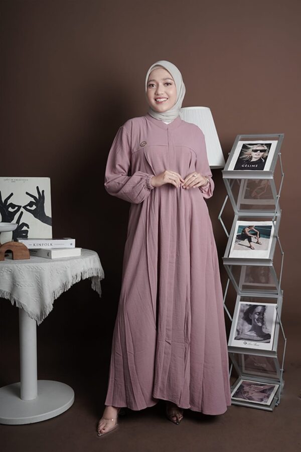 Gamis Muslimah Crinkle Aira - Gambar 8
