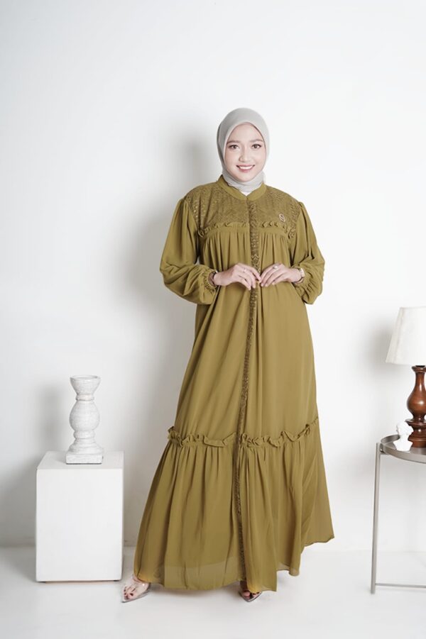 Gamis Muslimah Ceruty Brookat Aleyra - Gambar 2