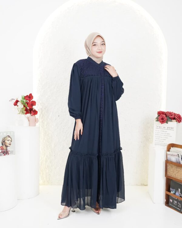 Gamis Muslimah Ceruty Brookat Aleyra - Gambar 5