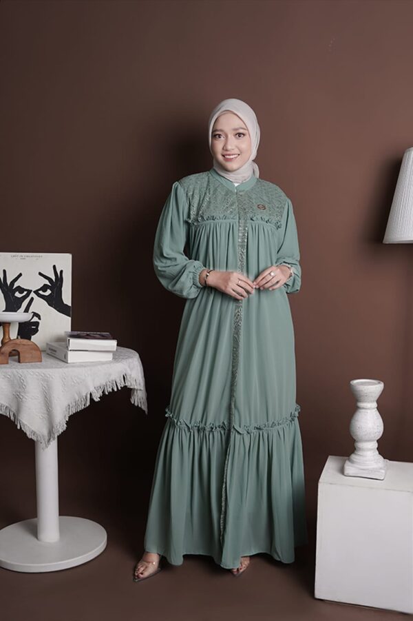 Gamis Muslimah Ceruty Brookat Aleyra - Gambar 8