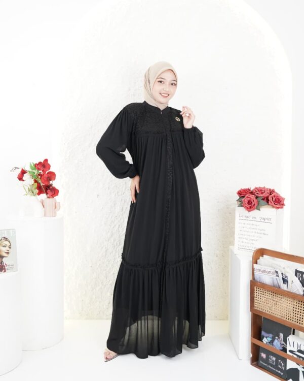 Gamis Muslimah Ceruty Brookat Aleyra - Gambar 9