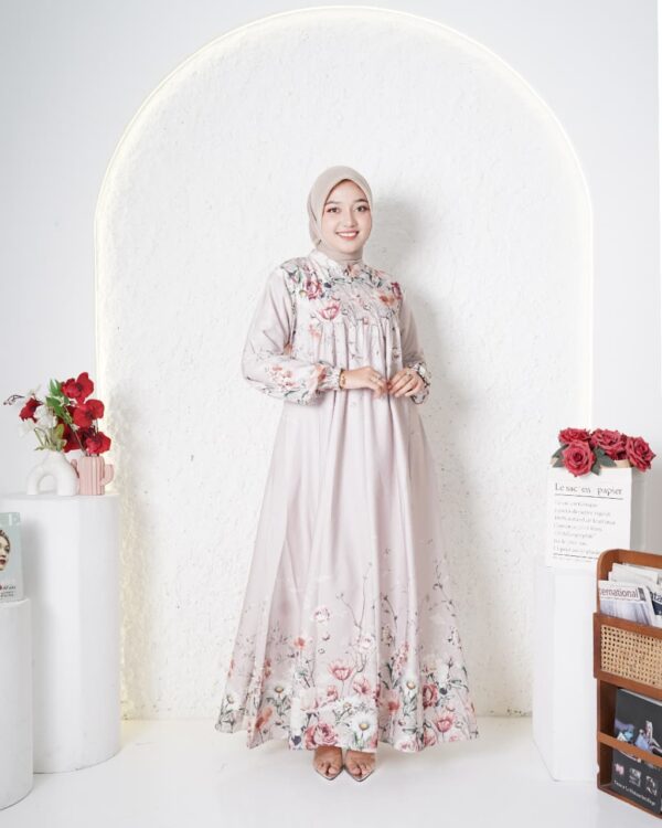 Gamis Muslimah Motif Bunga - Gambar 2