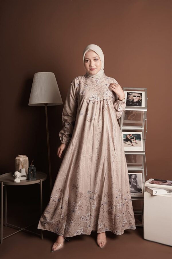 Gamis Muslimah Motif Bunga - Gambar 7