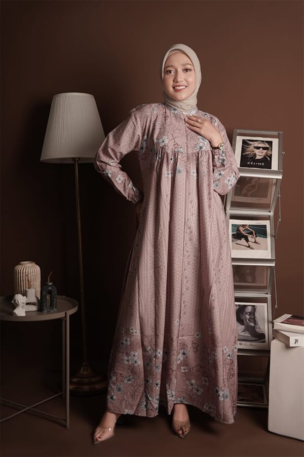 Gamis Muslimah Motif Bunga - Gambar 9