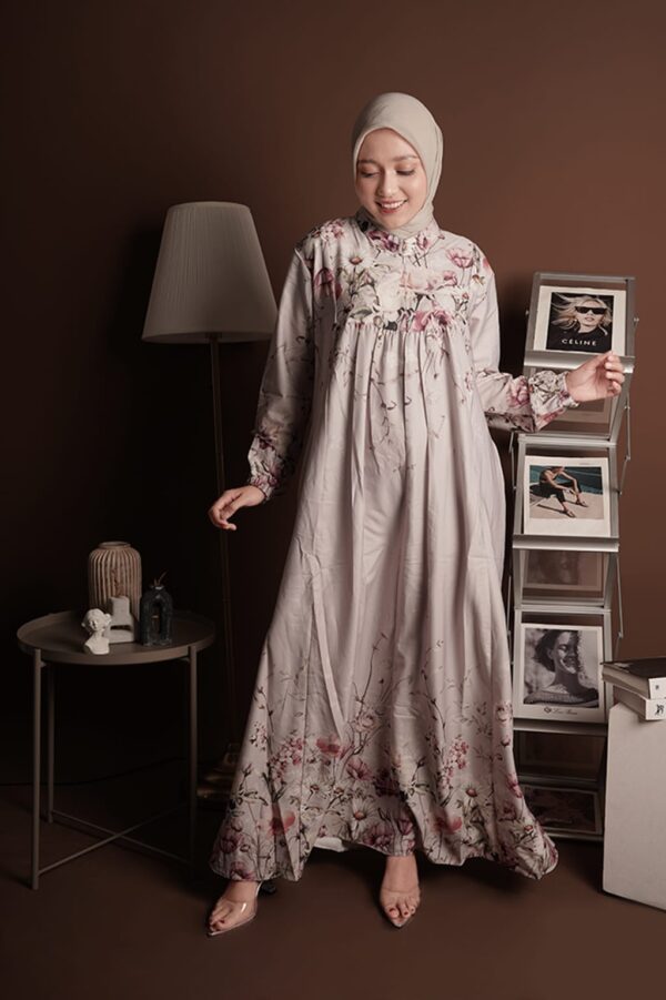 Gamis Muslimah Motif Bunga - Gambar 11