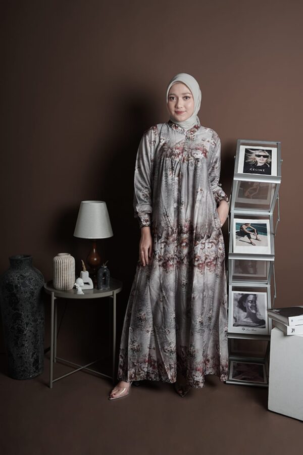 Gamis Muslimah Motif Bunga - Gambar 12