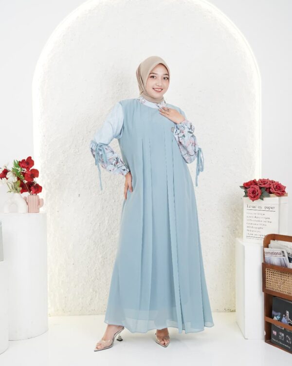 Gamis Muslimah Ceruty Zahrae Motif - Gambar 4